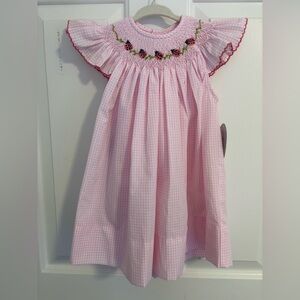 Baby Sen by Remember Nguyen sweet ladybug smocked gingham dress